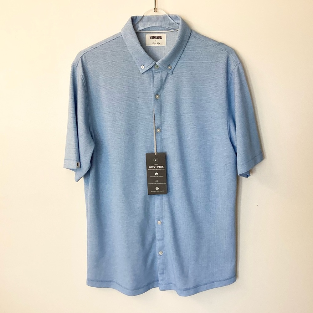 Linksoul Light Blue Casual Button Down Shirt